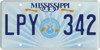 MS license plate LPY342