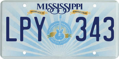 MS license plate LPY343