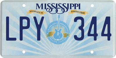 MS license plate LPY344