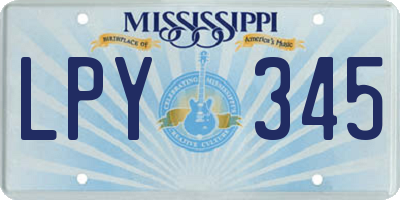 MS license plate LPY345
