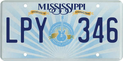 MS license plate LPY346