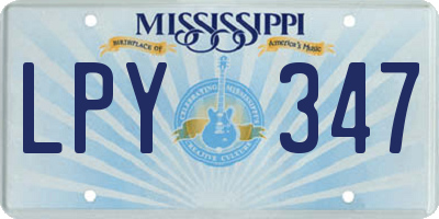 MS license plate LPY347