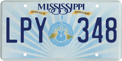 MS license plate LPY348