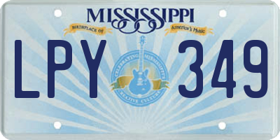 MS license plate LPY349
