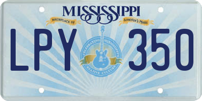 MS license plate LPY350