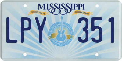 MS license plate LPY351