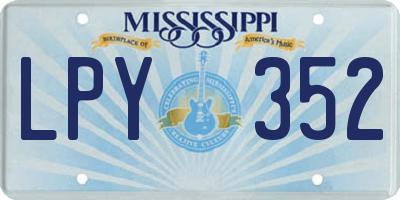 MS license plate LPY352