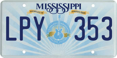 MS license plate LPY353