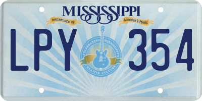 MS license plate LPY354