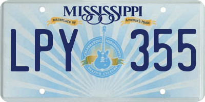 MS license plate LPY355