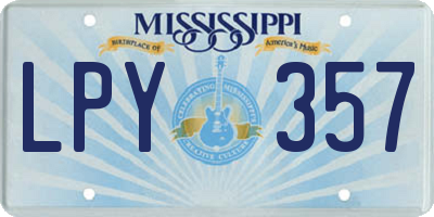 MS license plate LPY357