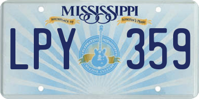 MS license plate LPY359