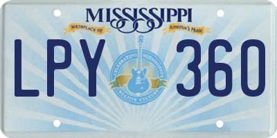 MS license plate LPY360