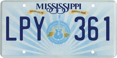 MS license plate LPY361
