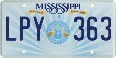 MS license plate LPY363