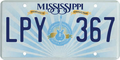 MS license plate LPY367