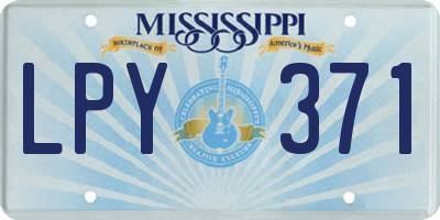 MS license plate LPY371