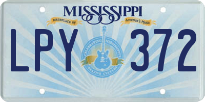 MS license plate LPY372