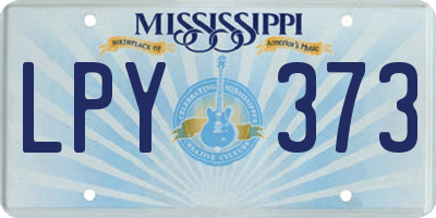 MS license plate LPY373