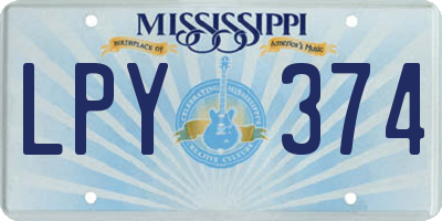 MS license plate LPY374