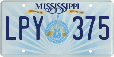 MS license plate LPY375