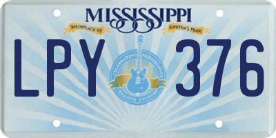 MS license plate LPY376