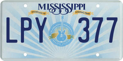 MS license plate LPY377