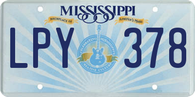 MS license plate LPY378