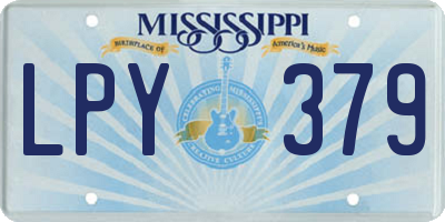 MS license plate LPY379
