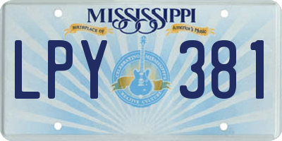 MS license plate LPY381