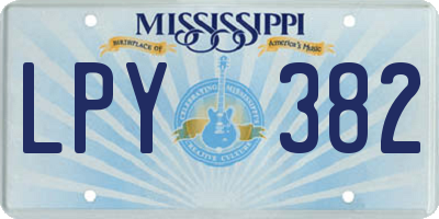 MS license plate LPY382