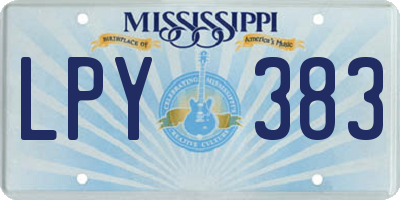 MS license plate LPY383