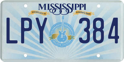MS license plate LPY384