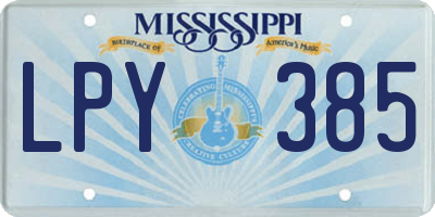 MS license plate LPY385