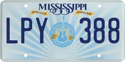 MS license plate LPY388