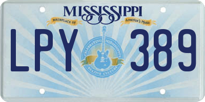 MS license plate LPY389
