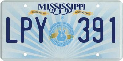 MS license plate LPY391