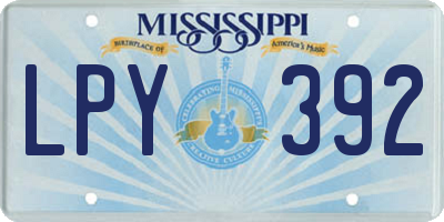 MS license plate LPY392