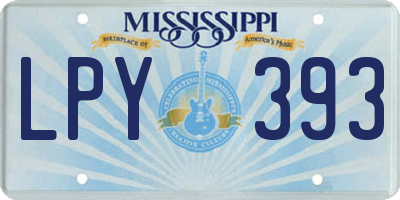 MS license plate LPY393