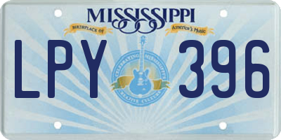 MS license plate LPY396