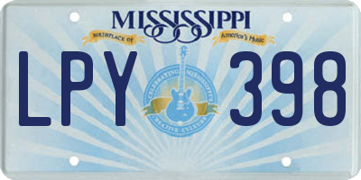MS license plate LPY398