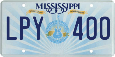 MS license plate LPY400