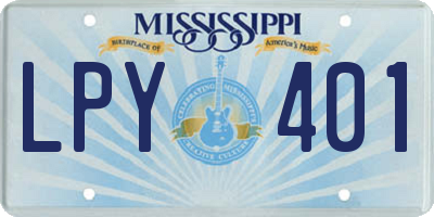 MS license plate LPY401