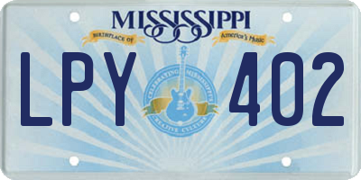 MS license plate LPY402
