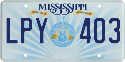 MS license plate LPY403