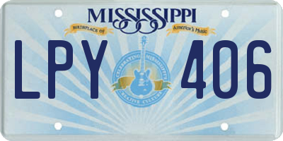 MS license plate LPY406