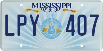 MS license plate LPY407
