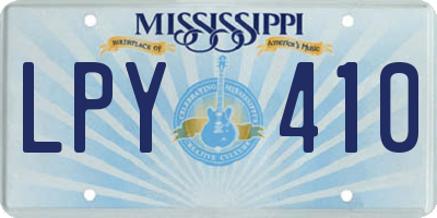 MS license plate LPY410