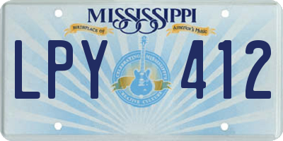 MS license plate LPY412