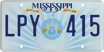 MS license plate LPY415